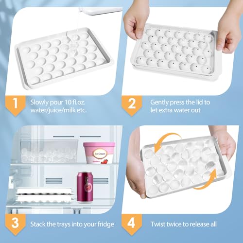 Ice Cube Tray with Lid and Bin (1"-2 pack / White)
