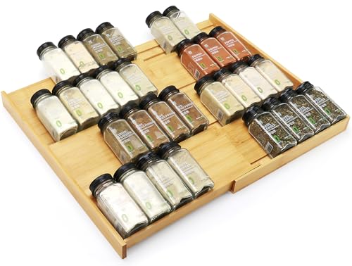 Bamboo Spice Drawer Organizer (Natural)