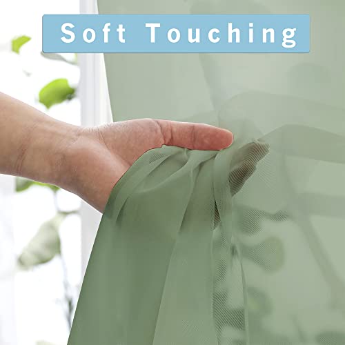 Sheer Curtains (Sage Green / 42"W x 84"L (Pack of 2))
