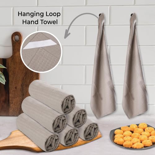 Kitchen Towels Cotton Dish Towels 20”x30” (18" x 28" (Set of 6) / 059 Tan)