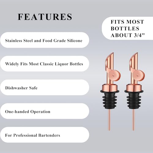 Jigger for Bartending (1 Jigger+ 2 Auto Flip Pourers / Rainbow)