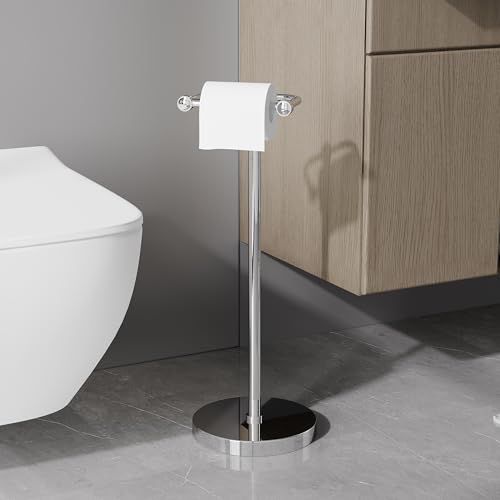 Toilet Paper Holder Stand (Polished Chrome / Free Standing)