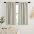 French Door Curtain Window Covering Rod Pocket for Small Window (Natural / 29"W x 45"L (Pack of 2))