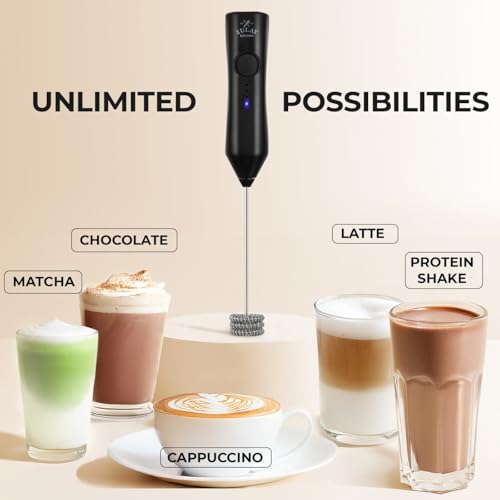 Rechargeable Milk Frother Handheld (Zulay Black / Rechargeable Z1 Motor Max)