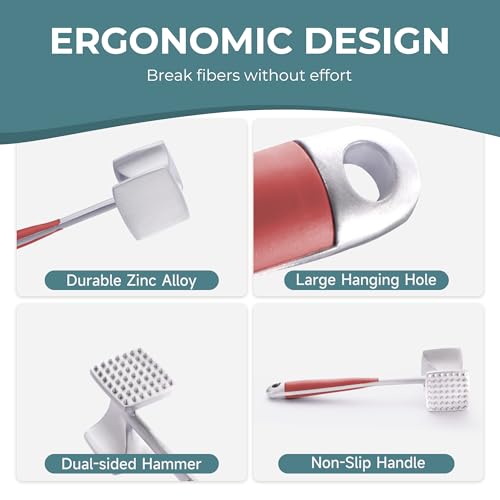Meat Tenderizer Hammer with Comfortable (Red)