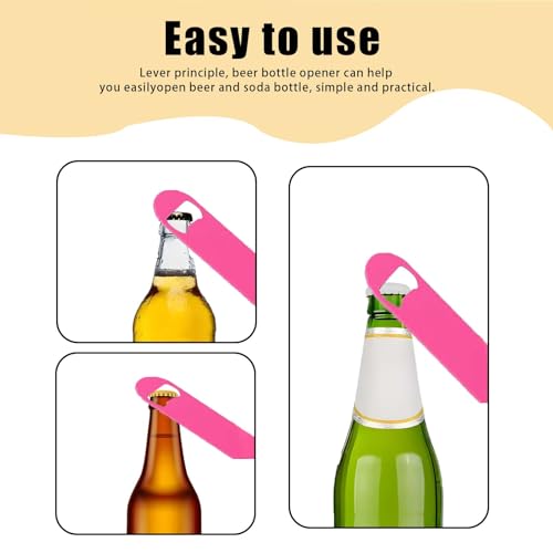 Pink Stainless Steel Flat Bottle Opener Set 5pcs