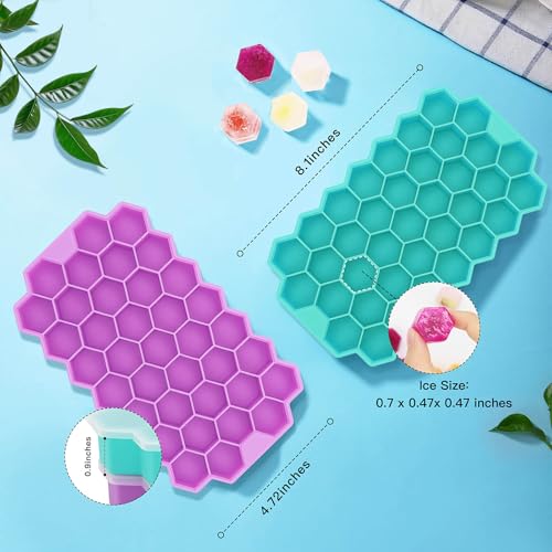 Ice Cube Trays for Freezer (Cyan&Purple)