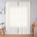 Ivory Sheer Curtains 90 Inches Long (Ivory / 59"W x 90"L (Pack of 2))