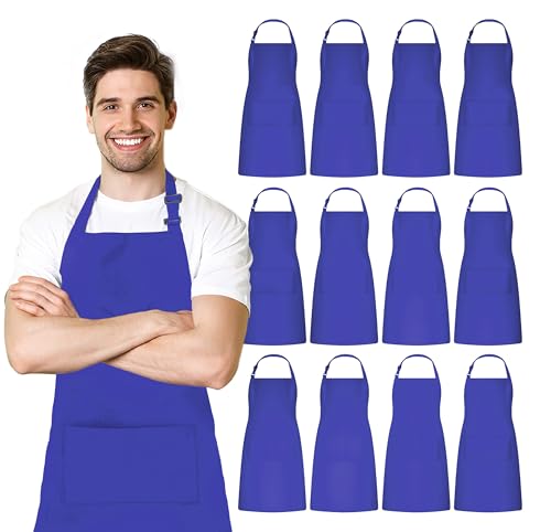 Black Apron with Pockets (Pack of 12 / Royal Blue)