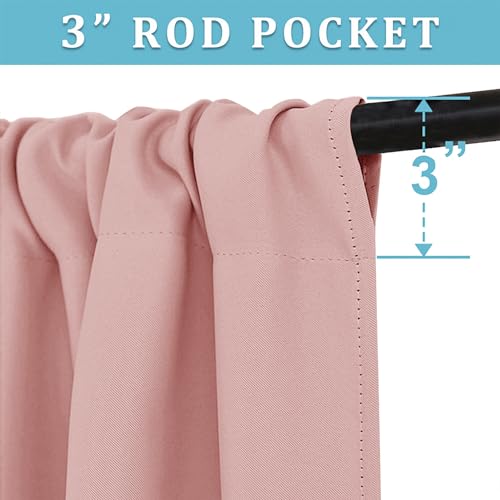 54 inch Blackout Curtains for Living Room Bedroom (Peach Blush / 42"W x 54"L (Pack of 2))