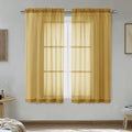 Gold Sheer Curtains 54 Inches Long 2 Panels (Gold / 42"W x 54"L (Pack of 2))