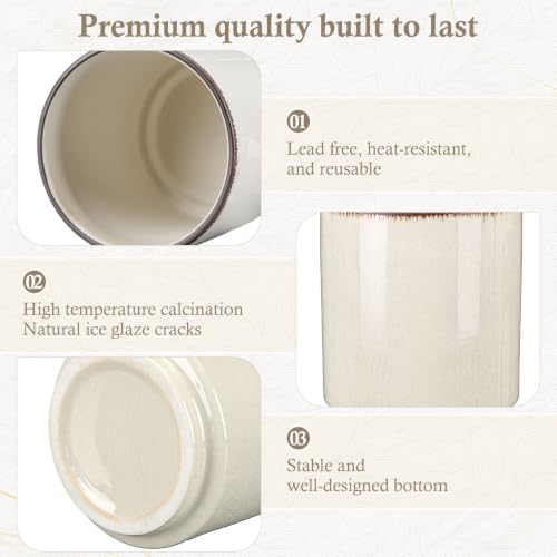 Minimalist Ceramic Utensil Holder White 5.5" (White / 5.5" / Minimalist)