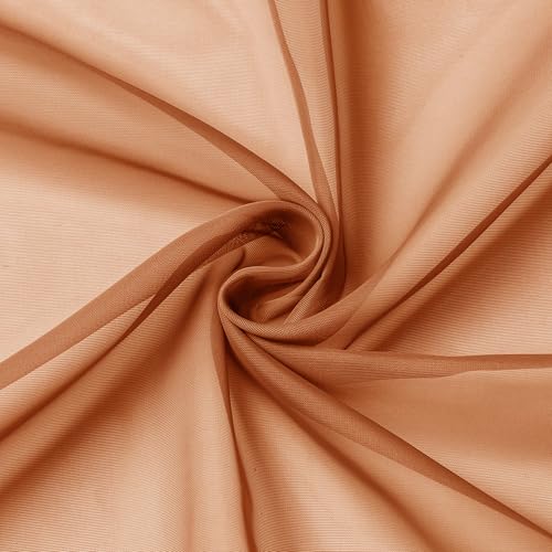 Orange Sheer Curtains 54 Inch Length 2 Panels Set (42"W x 54"L (Pack of 2) / Orange)