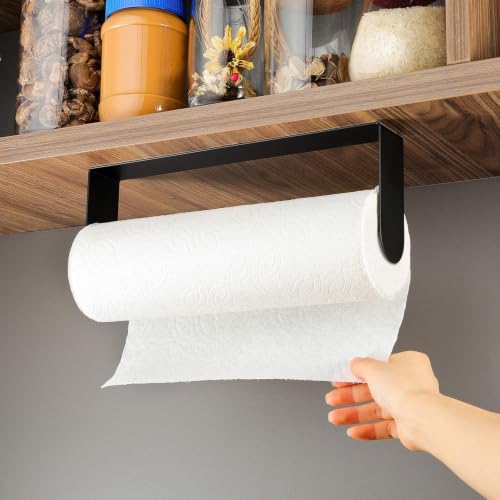 Black Paper Towel Holder (Black/Adhesive)