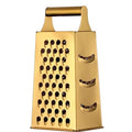 Stainless Steel 4 Sides Multifunctional Grater Slicer with Handle (Gold)