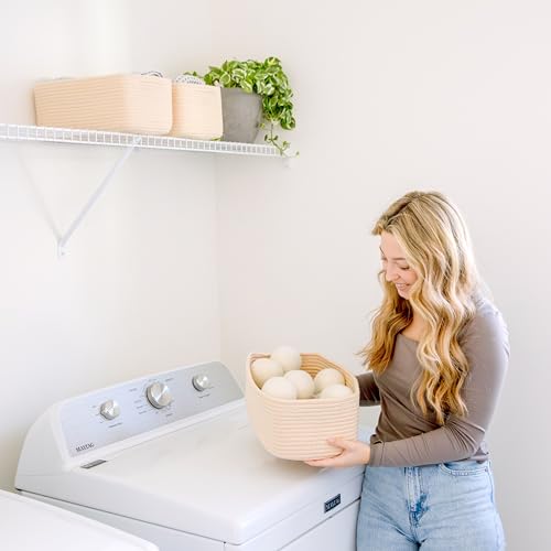 13.5”x8.5”x5.5” Storage Baskets for Shelves 3 Pack (Beige / 13.5" x 8.5" x 5.5")