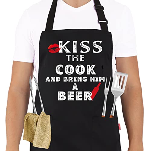 Funny Grill Aprons for Men Women Chef (Black20)