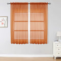 Sheer Curtains 54 inches Long for Living Room Bedroom (Orange / 42"W x 54"L (Pack of 2))