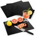 4 Pack Tempered Glass Cutting Board for Kitchen Counter (Black / Two Sizes)
