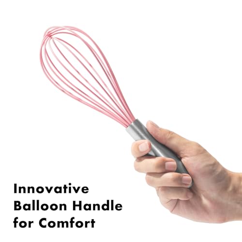 10 Inch Pink Silicone Whisk (10 inch pink)