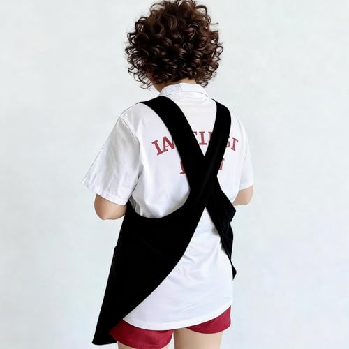 Soft Cotton Linen Cross Back Pull (Pink+black)