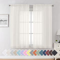 Ivory Kitchen Sheer Curtains 63 inch Length 2 Panels (40"W x 63"L (Pack of 2) / Ivory)