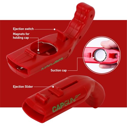 cap gun bottle opener launcher shooter funny shooting gun creative beverage bottle opener (4PC four-color)