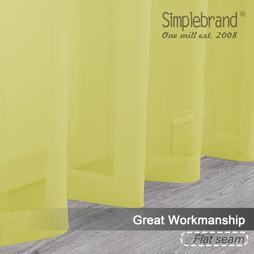 Lemon Sheer Curtains 96 Inches Long (Lemon / 42"W x 96"L (Pack of 2))