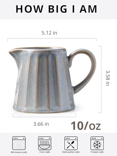Ceramic Creamer Pitcher (10 Ounces / Gray)