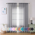Sheer Voile Window Treatment Rod Pocket Curtain Panels for Kitchen Bedroom Living Room Drapes Sunlight Filtering Privacy Semi Home Decor Assorted (42"W x 90"L (Pack of 2) / Charcoal Grey)