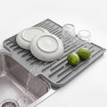 Foldable Silicone Dish Drying Mat for Kitchen Counter & Sink (Dark Gray / 15.7" x 12.3")