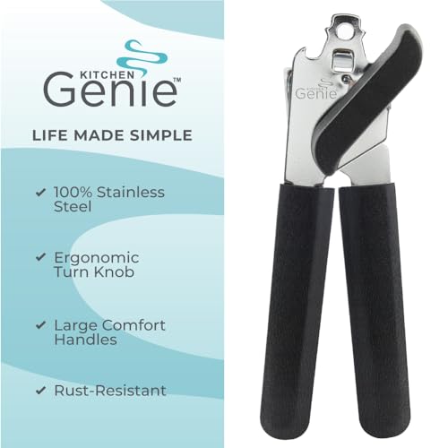 Slip Resistant Stainless Steel Manual Can Opener (Pitch Black)