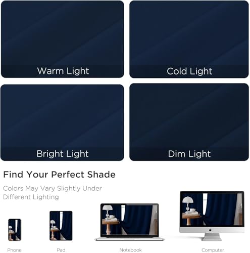 Blackout Curtains 84 Inch Length 2 Panels Set (Navy Blue / 52"W x 84"L (Pack of 2))