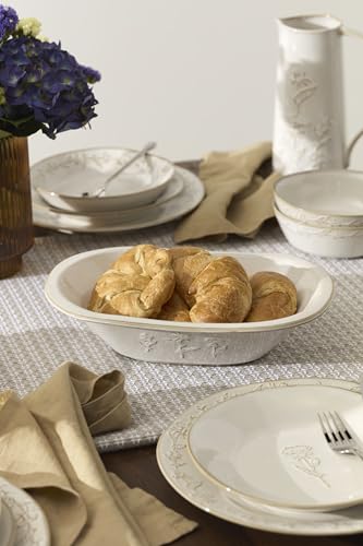 Homespun Stoneware Serving Bowl (Dough Bowl)