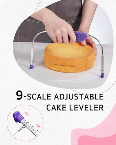 65 PCs Cake Decorating Kit with Cake Stand (Rose Pink)