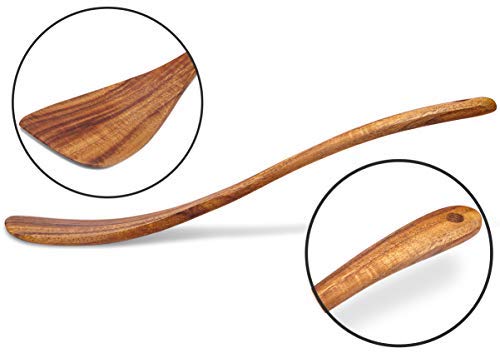 Wooden Spatula Nonstick Turner Acacia Wood (12 Inch / Brown)