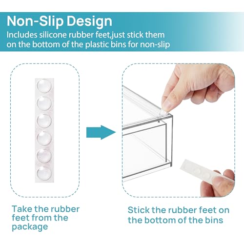 Clear Stackable Storage Drawers (Wide-2pack-Clear)