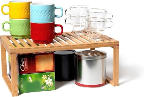 Bamboo Kitchen Cabinet Shelf for Organizing a Pantry (15 5/8" x 10" x 6 1/4")