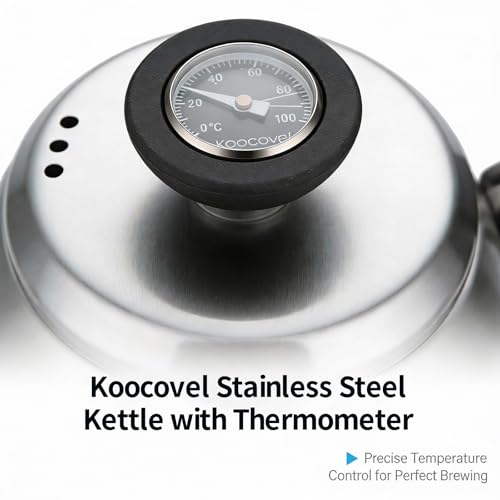 1.2L 40oz Stainless Steel Gooseneck Kettle with Thermometer for Stovetop