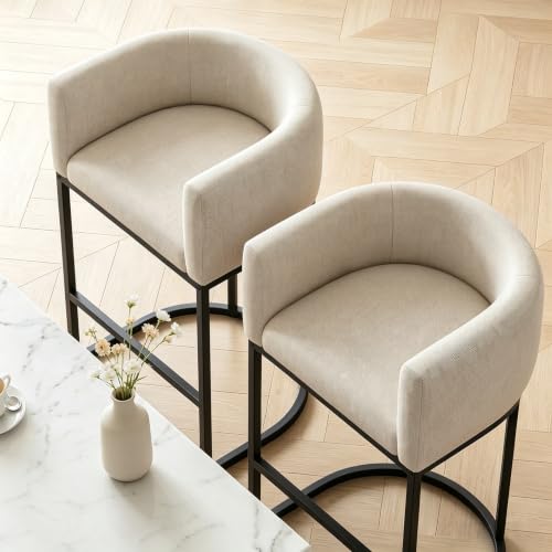 26" H Counter Height Bar Stools Set of 1 (Beige / Set of 1)