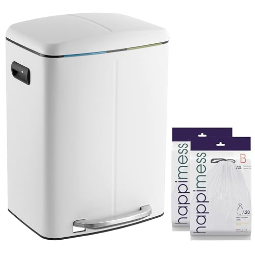 Marco 10.6 Gal Double Bucket Step Trash Can (White)