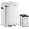 Marco 10.6 Gal Double Bucket Step Trash Can (White)