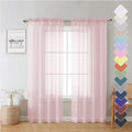 Blush Pink Sheer Curtains 72 Inches Long 2 Panels (Blush Pink / 40"W x 72"L (Pack of 2))