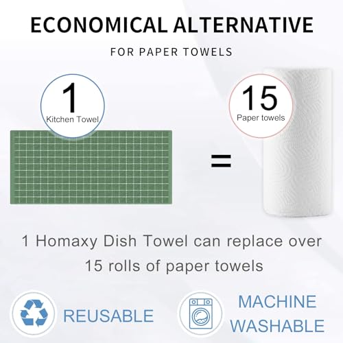100% Cotton Terry Kitchen Towels (Grass Green / 13 X 28 - 12 Pack)