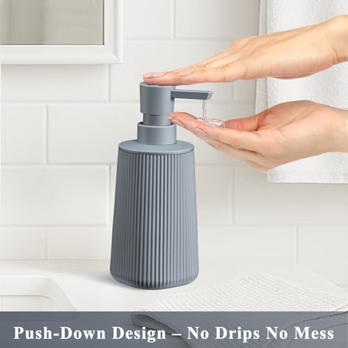 Gray Hand Soap Dispenser for Bathroom and Kitchen (Gray)