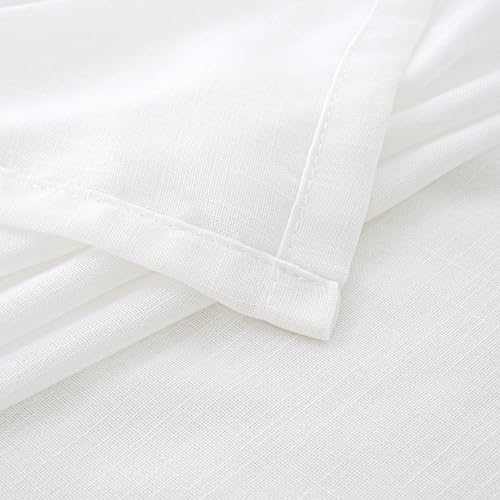 White Linen Cafe Curtains 36 Inch Length (White / 24"W x 36"L (Pack of 2))