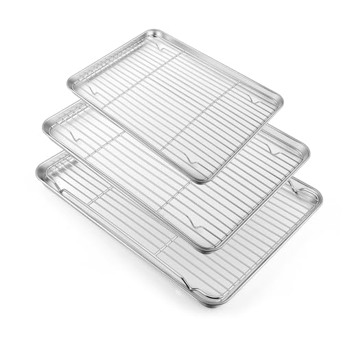 Baking Sheet with Rack Set (17.6" & 16" & 12.5")