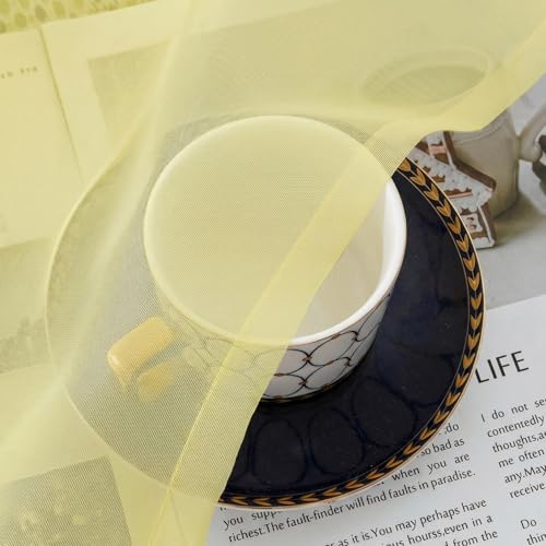Light Yellow Sheer Curtains 72 Inches Long 2 Panels for Living Room (Light Yellow / 42"W x 72"L (Pack of 2))