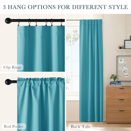 Room Darkening Curtains (Blue Mist / 42"W x 45"L (Pack of 2))