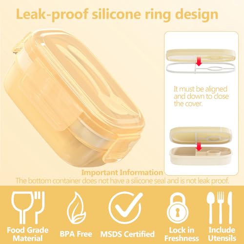 Leakproof Bento Box & Insulated Lunch Bag Set for School & Work (Khaki)